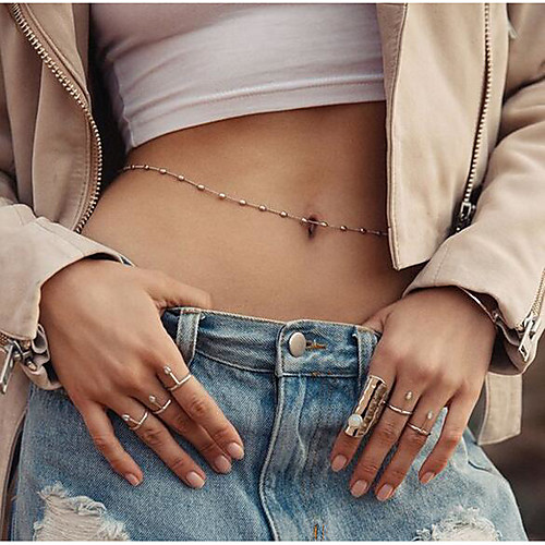 

Waist Chain Dainty Ladies Simple Women's Body Jewelry For Bikini Alloy Silver Gold