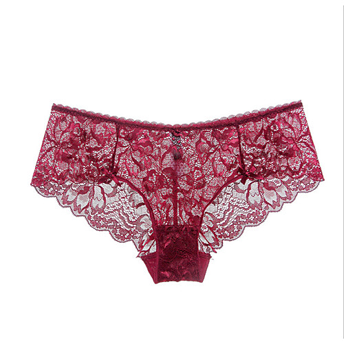 

Women's Lace Jacquard / Solid Colored Brief Stretchy Low Waist Sexy Cotton Wine S / Going out