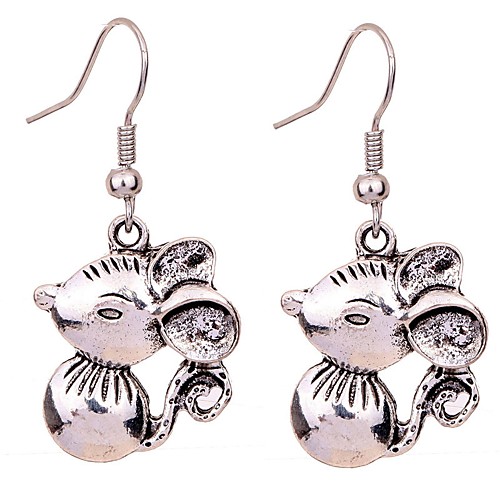 

Women's Drop Earrings Mouse Animal Earrings Jewelry Silver For Daily 2pcs