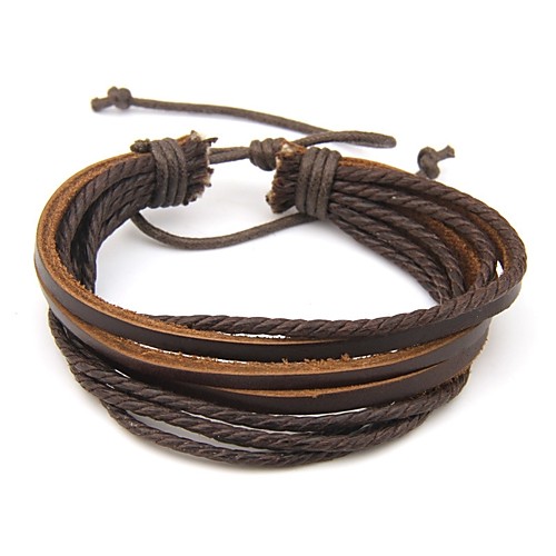 

Men's Wrap Bracelet Paracord Bracelet Jewelry Black / Brown For Daily / Leather