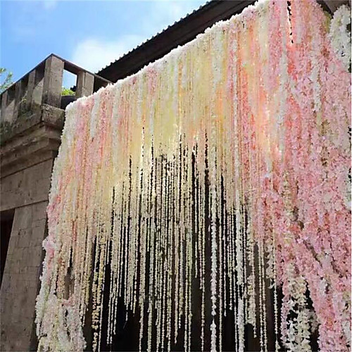 

1pc 30Cm Home Fashion Artificial Hydrangea Party Romantic Wedding Decorative Silk Garlands Of Artificial Flowers Silk Wisteria