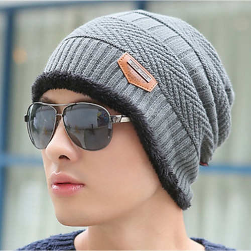 

Men's Floppy Hat Knitted Solid Colored Hat / Winter
