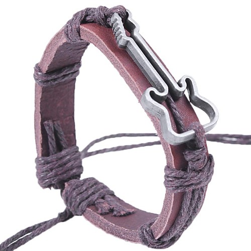 

Men's Bracelet Bangles Leather Bracelet Rope Music Guitar Fashion Vintage Leather Bracelet Jewelry Black / Coffee For Street Going out