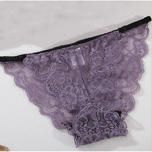 

Women's Jacquard / Solid Colored Brief Stretchy Low Waist Super Sexy Lace Purple S / Going out