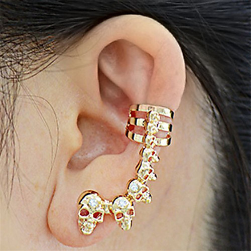 

Women's Men's Stud Earrings Ear Cuff Skull Ethnic Fashion European Earrings Jewelry Silver / Gold For Evening Party Carnival 2pcs