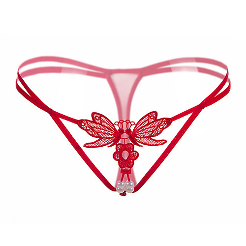 

Women's Embroidery / Flash Embroidered G-strings & Thongs Panties High Elasticity White One-Size
