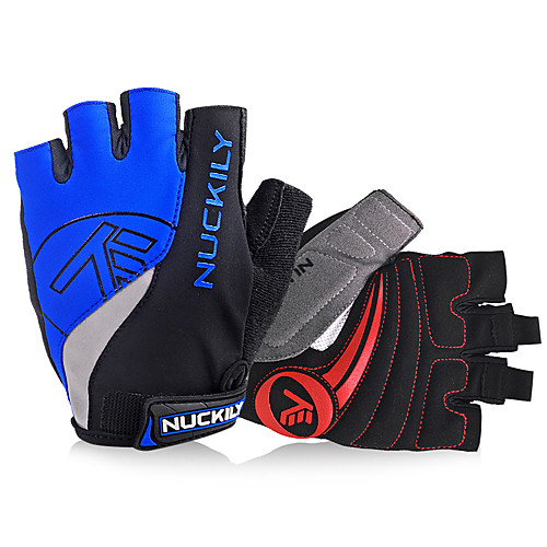 

Nuckily Bike Gloves / Cycling Gloves Mountain Bike Gloves Mountain Bike MTB Anti-Slip Reflective Breathable Protective Fingerless Gloves Half Finger Sports Gloves Terry Cloth Lycra Blue for Adults'