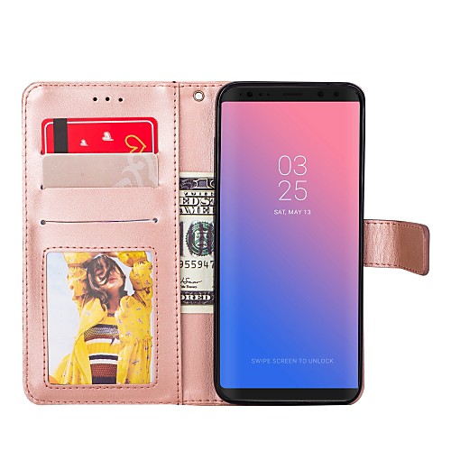 

Case For Samsung S8 Plus / S8 / S7 edge Wallet / Card Holder / with Stand Full Body Cases Solid Colored Hard PU Leather