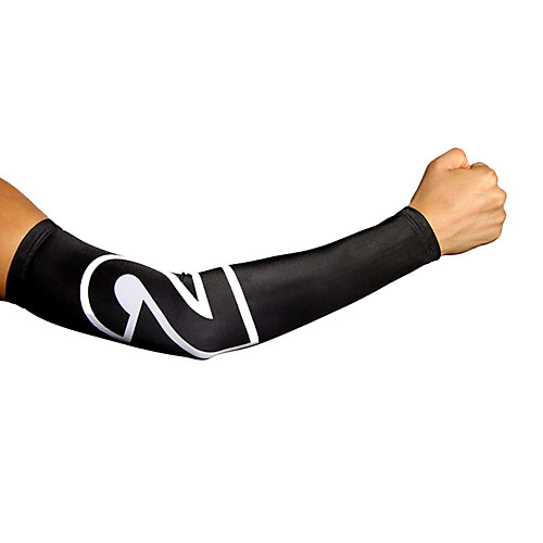 

1 Pair Jaggad Cycling Sleeves Sun Sleeves Compression Sleeves Compression Arm Sleeve Character Letter & Number UPF 50 Lightweight Sunscreen Bike Black Spandex Polyester Summer for Men's Adults' Road