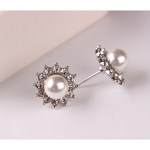 

Women's Stud Earrings Sunburst Sweet Imitation Pearl Earrings Jewelry Gold / Silver For Party Daily