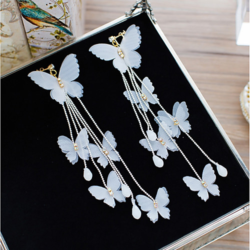 

Women's Crystal Clip on Earring Flower Bowknot Elegant Earrings Jewelry White For Wedding Holiday One-piece Suit