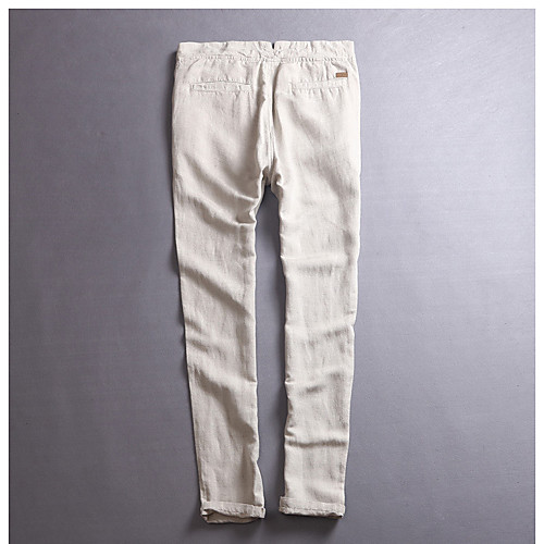 

Men's Ordinary Daily Holiday Sweatpants Pants Solid Colored Full Length White Black Blue Khaki