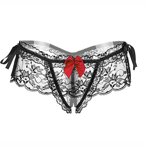 

Women's Lace Solid Colored G-strings & Thongs Panties High Elasticity Low Waist Erotic Black One-Size