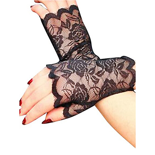 

Women's Party Lace Wrist Length Fingerless Gloves