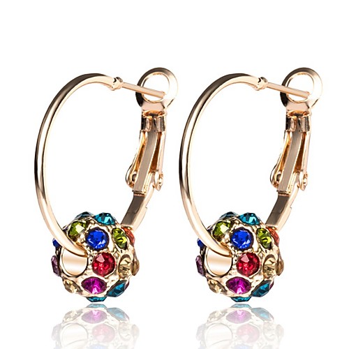 

Women's Hoop Earrings Lever Back Earrings Ball Ladies Classic Fashion Imitation Diamond Earrings Jewelry Gold For Daily