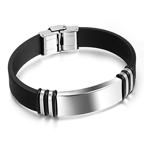 

Men's Bracelet Bangles Fashion Silica Gel Bracelet Jewelry Silver For Gift Daily