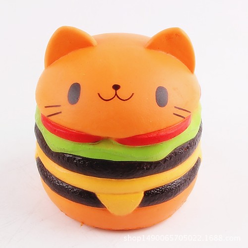 

LT.Squishies Squeeze Toy / Sensory Toy Food&Drink Cat Hamburger Stress and Anxiety Relief Office Desk Toys Novelty Squishy Decompression Toys for Unisex Boys' Girls'