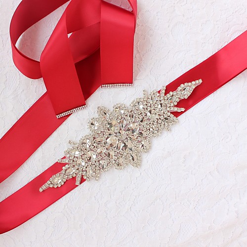 

Satin / Tulle Wedding / Special Occasion Sash With Rhinestone Women's Sashes