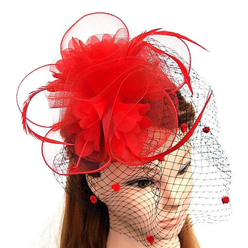 

Feather / Net Fascinators / Flowers / Hats with Feathers / Fur / Floral 1pc Wedding / Special Occasion / Horse Race Headpiece