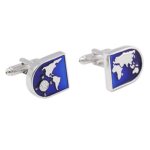 

Cufflinks Globe Simple Formal Brooch Jewelry Blue For Daily Formal
