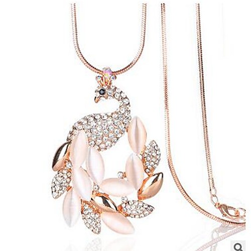

Women's Pendant Necklace Long Necklace Peacock Ladies Fashion Classic Opal Imitation Diamond Alloy Gold Necklace Jewelry One-piece Suit For Wedding Daily Masquerade Engagement Party Prom Promise