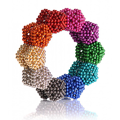 Mural Wall Art 216 PCS Magnet Balls 5 MM Rainbow Tactile Desktop Toys Portable Gadget Stress Relief for Adults Entertainment Engineer Building Eight Colors