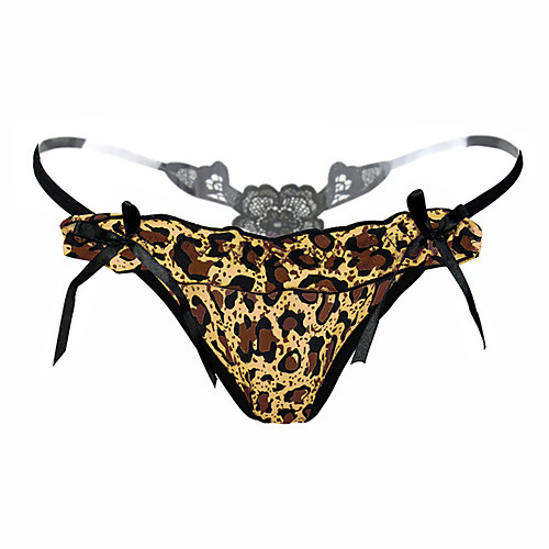 

Women's Lace / Slim / Leopard Print Leopard G-strings & Thongs Panties High Elasticity Light Brown One-Size