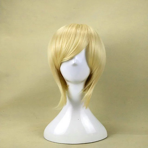

The Prince of Tennis Tomoyo Daidouji Cosplay Wigs Unisex Short Bob 12 inch Heat Resistant Fiber Straight Blonde Teen Adults' Anime Wig