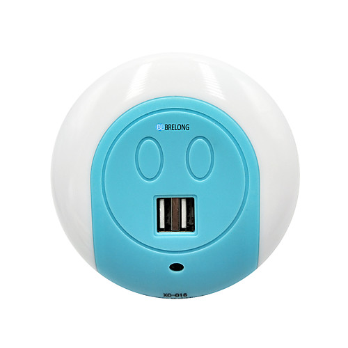 

1pc Wall Plug Nightlight Sensor / Dual USB / Smart 220-240 V