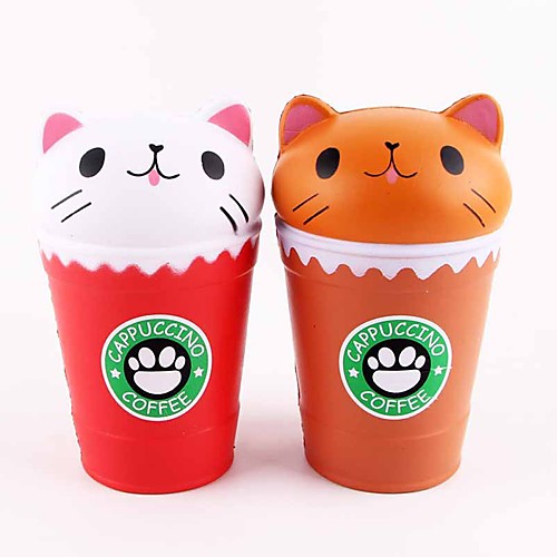 

LT.Squishies Squeeze Toy / Sensory Toy Stress Reliever Food&Drink Cat Coffee Cup Animal Stress and Anxiety Relief Office Desk Toys Relieves ADD, ADHD, Anxiety, Autism Novelty Squishy Decompression