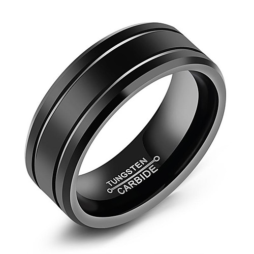 

Band Ring Classic Black Titanium Steel Tungsten Steel Titanium Classic Theme Fashion Initial 8 9 10 11 12 / Men's