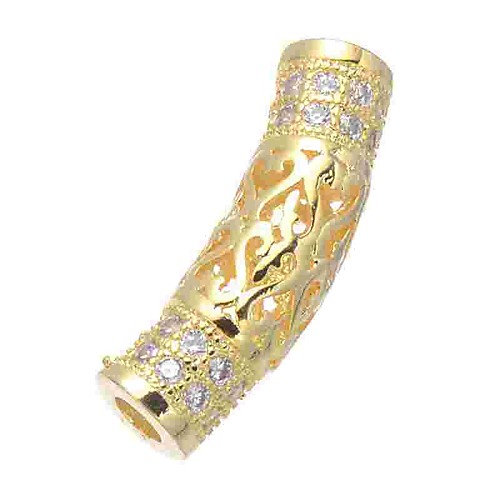 

DIY Jewelry 1 pcs Beads Imitation Diamond Alloy Gold Silver Rose Gold Tube Shape Bead 0.5 cm DIY Necklace Bracelet