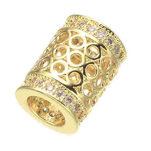 

DIY Jewelry 1 pcs Beads Imitation Diamond Alloy Gold Silver Rose Gold Cylinder Bead 0.5 cm DIY Necklace Bracelet