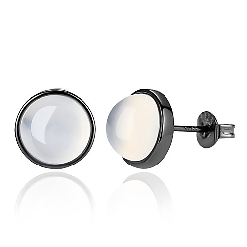 

Women's Jade Stud Earrings Magic Back Earring Ladies Basic Fashion Earrings Jewelry White For Daily Going out