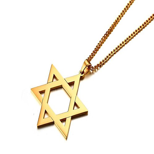 

Men's Pendant Necklace Star Star of David Pentagram Simple scottish Stainless Steel Steel Stainless Silver Gold Necklace Jewelry One-piece Suit For Gift Daily