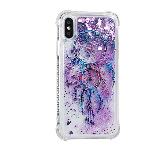 

Phone Case For Apple Back Cover iPhone 8 Plus iPhone 8 Flowing Liquid Pattern Dream Catcher Glitter Shine Soft TPU