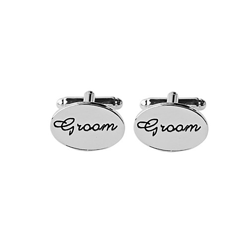 

Cufflinks Formal Simple Elegant Alloy Brooch Jewelry Silver For Wedding Engagement