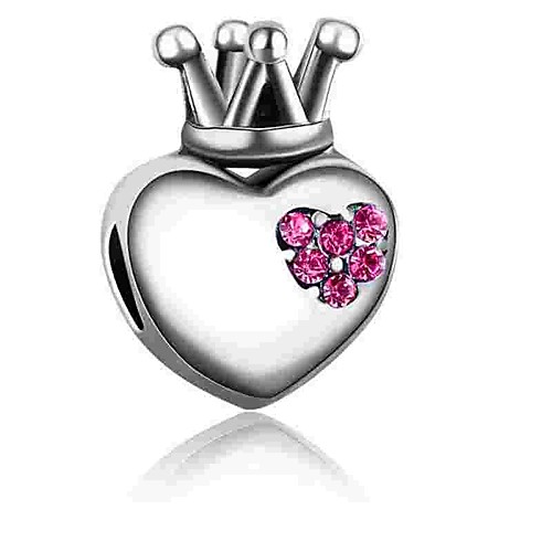 

DIY Jewelry 1 pcs Beads Imitation Diamond Alloy Fuchsia Blue Heart Bead 0.2 cm DIY Necklace Bracelet