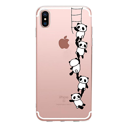 

чехол для apple iphone xr xs xs max прозрачный / задняя крышка с рисунком panda soft tpu для iphone x 8 8 plus 7 7plus 6s 6s plus se 5 5s