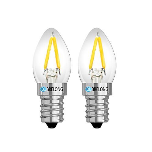 

BRELONG 2 pcs 2W Dimmable LED Filament Light Bulb AC 220V Red/White/Warm White/E12/E14
