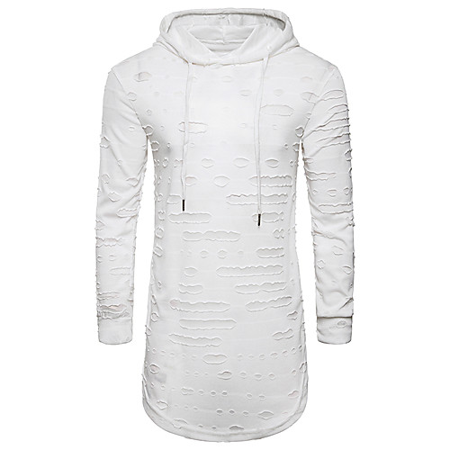 

Men's T shirt Long Sleeve Daily Tops Cotton White Black