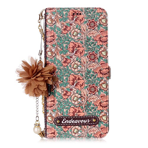 

Phone Case For Samsung Galaxy Full Body Case S8 Plus S8 S7 edge S7 S6 edge S6 S5 Card Holder with Stand Flip Flower Hard PU Leather
