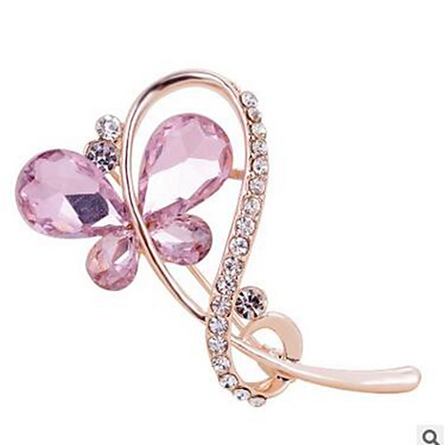

Women's Crystal Synthetic Diamond Brooches Butterfly Ladies Classic Fashion Crystal Imitation Diamond Brooch Jewelry White Light Pink For Daily