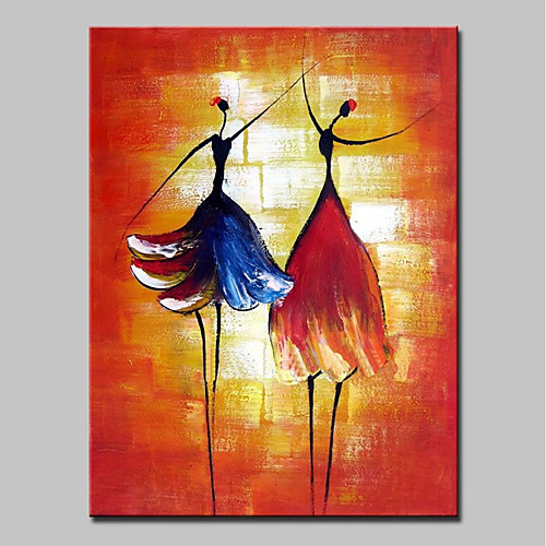 

Oil Painting Hand Painted Vertical People Modern Stretched Canvas