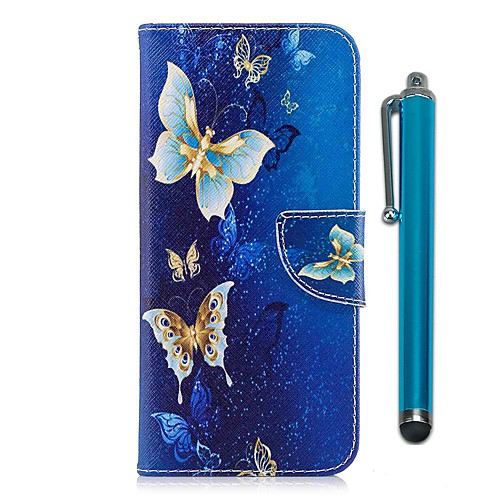 

Case For LG LG K10 (2017) / LG K8 / LG K7 Wallet / Card Holder / with Stand Full Body Cases Butterfly Hard PU Leather