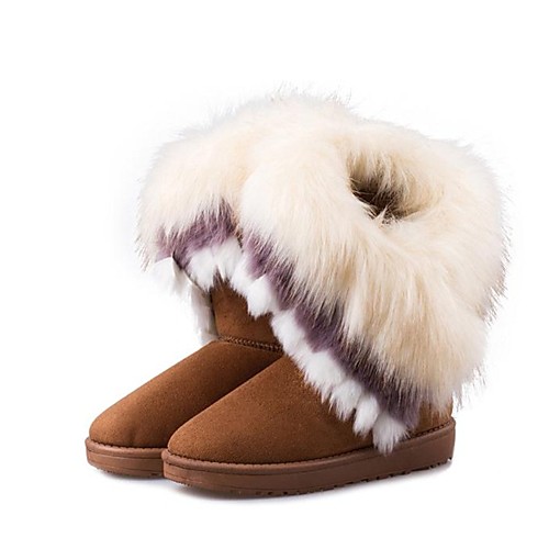 

Women's Boots Snow Boots Flat Heel Round Toe Mid Calf Boots Booties Ankle Boots Sweet Daily Fur Fleece Pom-pom Solid Colored Winter Pink Green Black / Mid-Calf Boots / EU39