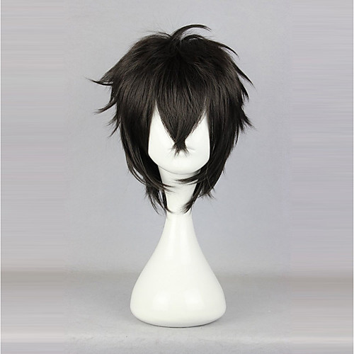 

Cosplay Wigs Men's Women's 14 inch Heat Resistant Fiber Black Anime