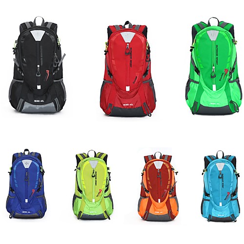 

40 L Hiking Backpack Sports & Leisure Bag Rucksack Waterproof Zipper Comfortable Outdoor Hiking Outdoor Exercise Nylon Green Orange Black
