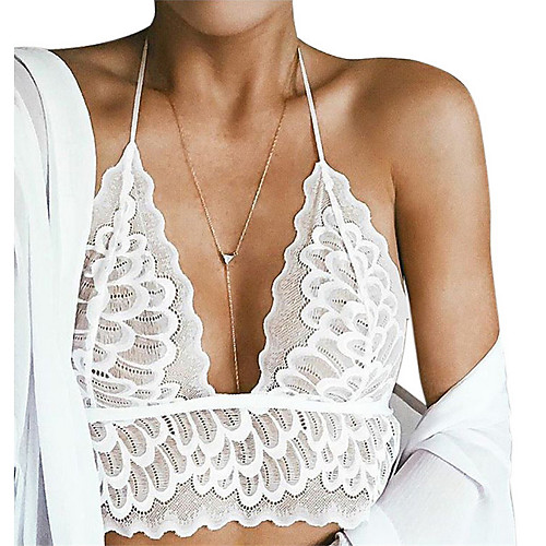 

Women's Bra Wireless Triangle Cup Solid Colored White