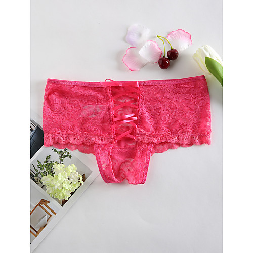 

Women's Plus Size Jacquard Shorties & Boyshorts Panties Erotic Cotton Purple M